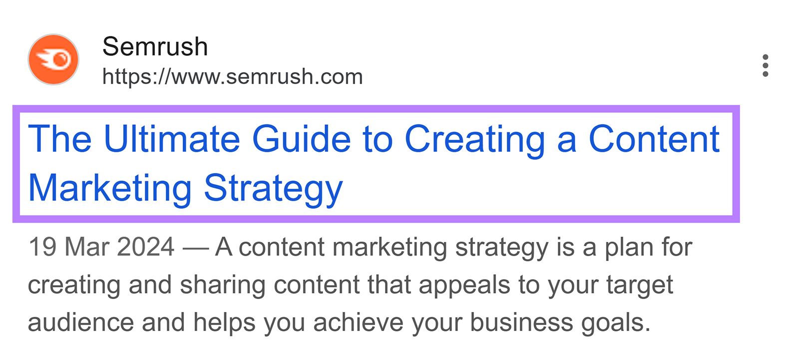 Mobile SERP result title highlighted.