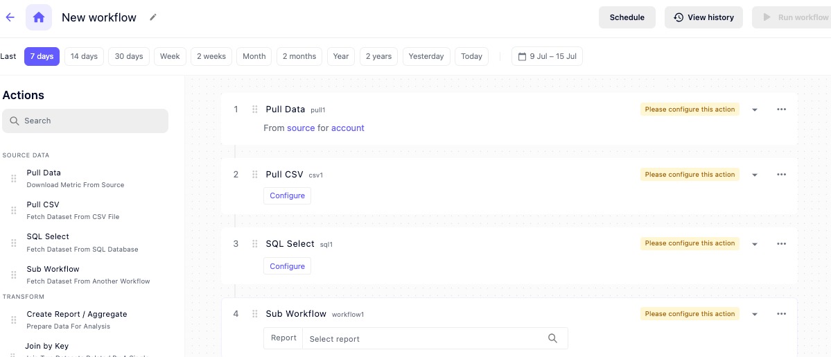 An example of a full workflow shows multiple tasks.&nbsp;